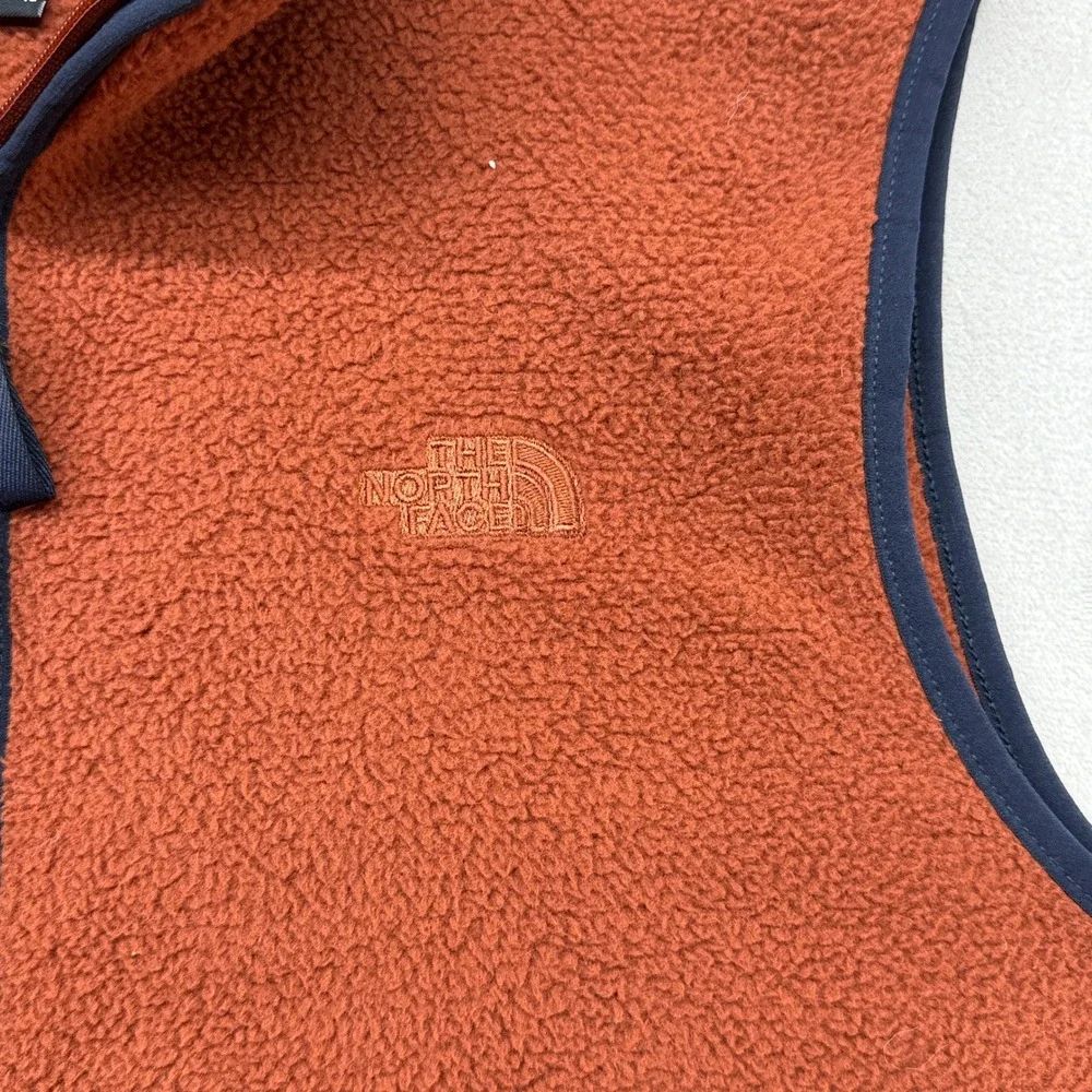 The North Face Fleece Vest Men XL Orange Sherpa Full Zip Gorpcore Hiking Camping